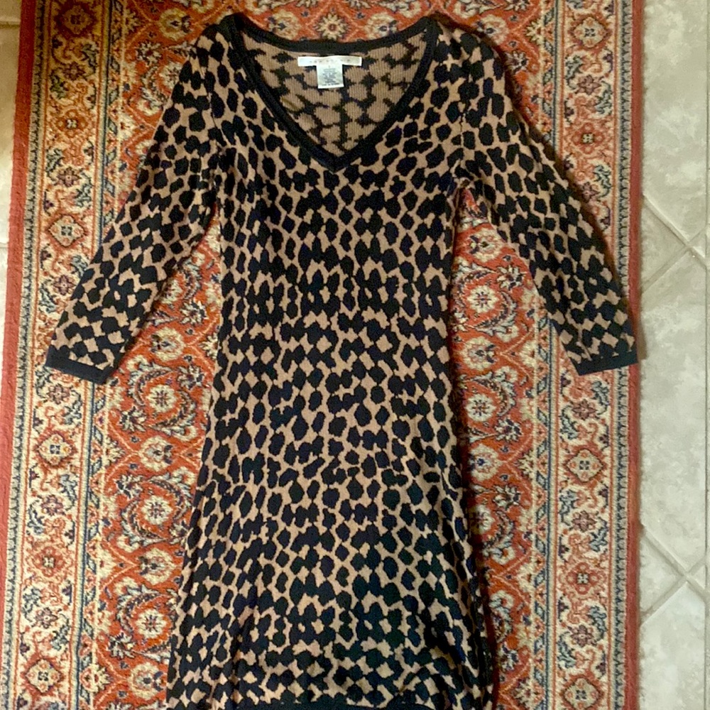 Leopard print sweater dress.